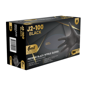 J2-100 Black Nitrile Examination Gloves